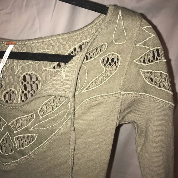 Free People olive green long sleeve - Picture 6 of 9